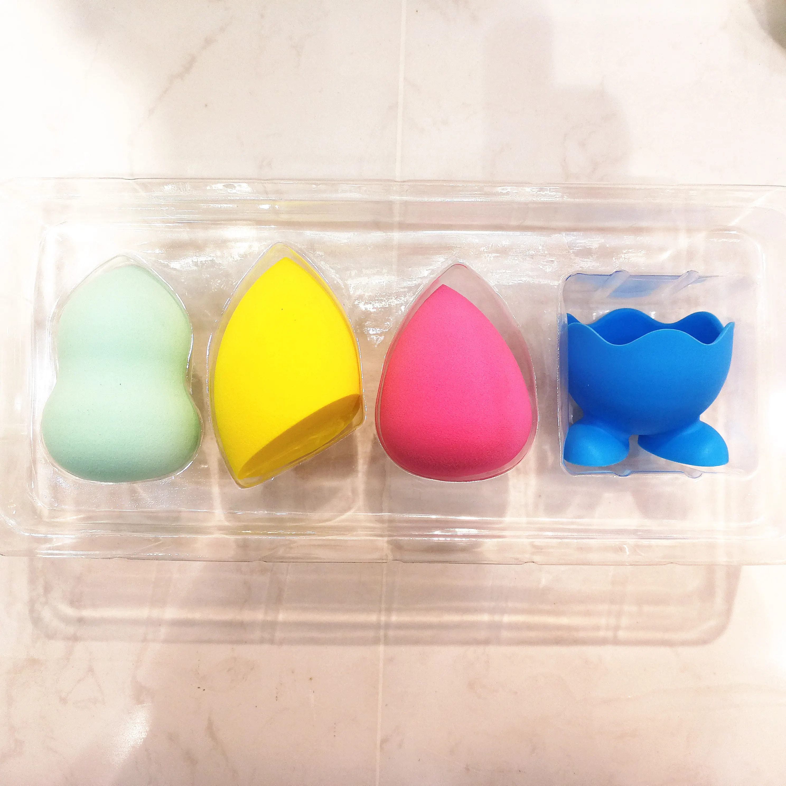 

Private label 4pcs custom package colorful latex free sponge, Multiple colors