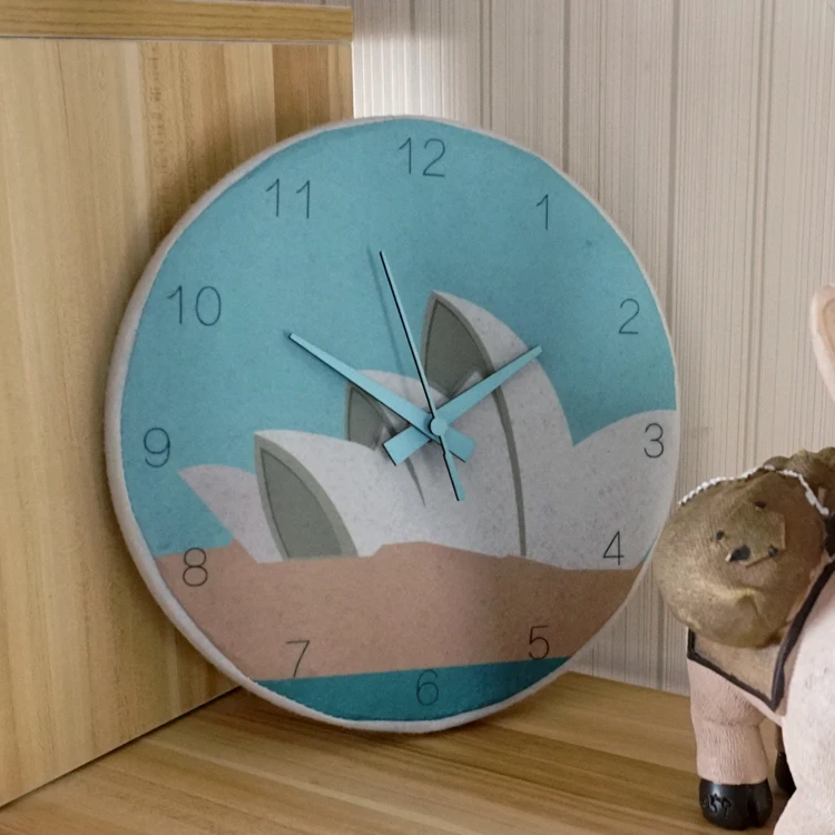 

Online Sale Home Decoration Modern Design Felt Wall Clocks for living room, Colorfull