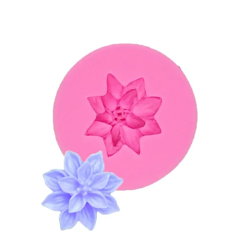 

DIY fondant cake decoration chocolate cookie soap polymer clay 3D mini flower shape silicone mold silicone resin mold, Pink