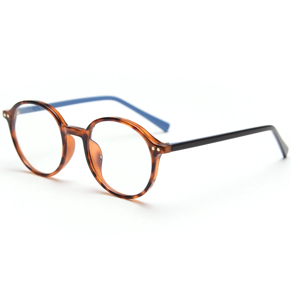 

Retro optical glasses frame female student acetate TR90 round vintage eyeglasses male leopard black unisex