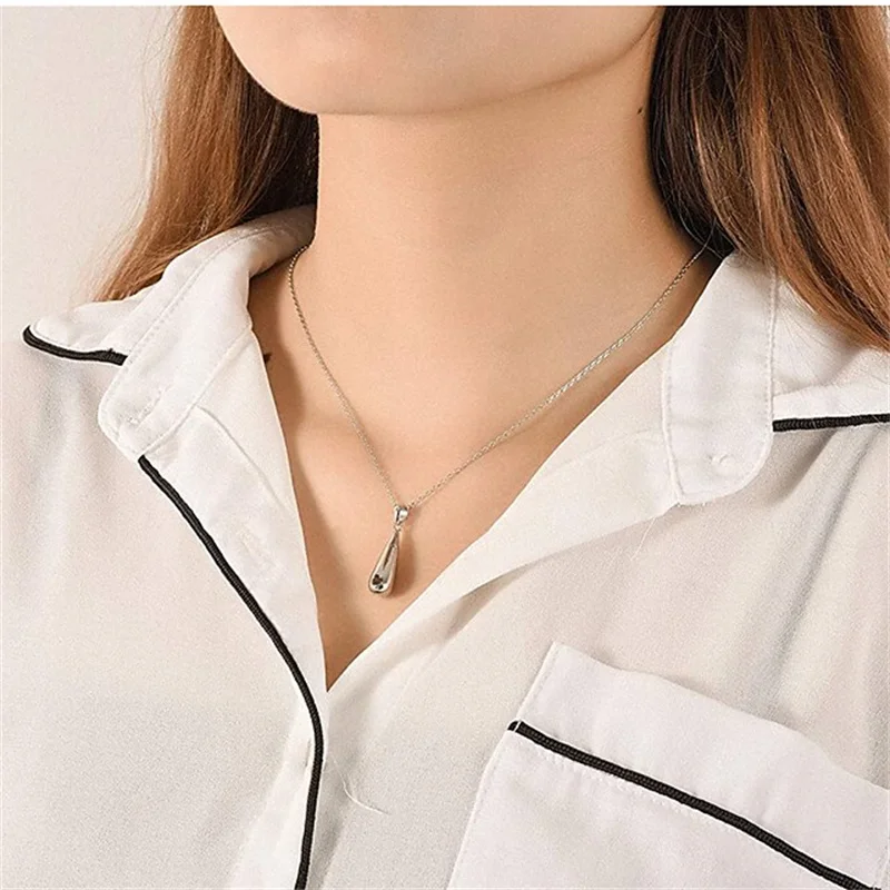 

925 sterling silver urn pendant necklace teardrop cremation jewelry for ashes memorial keepsake for women