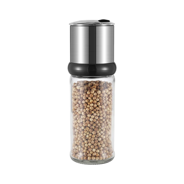 

Salt and pepper mill ceramic 18/8 stainless with ceramic core manual salt and pepper glass bottle, Customized color