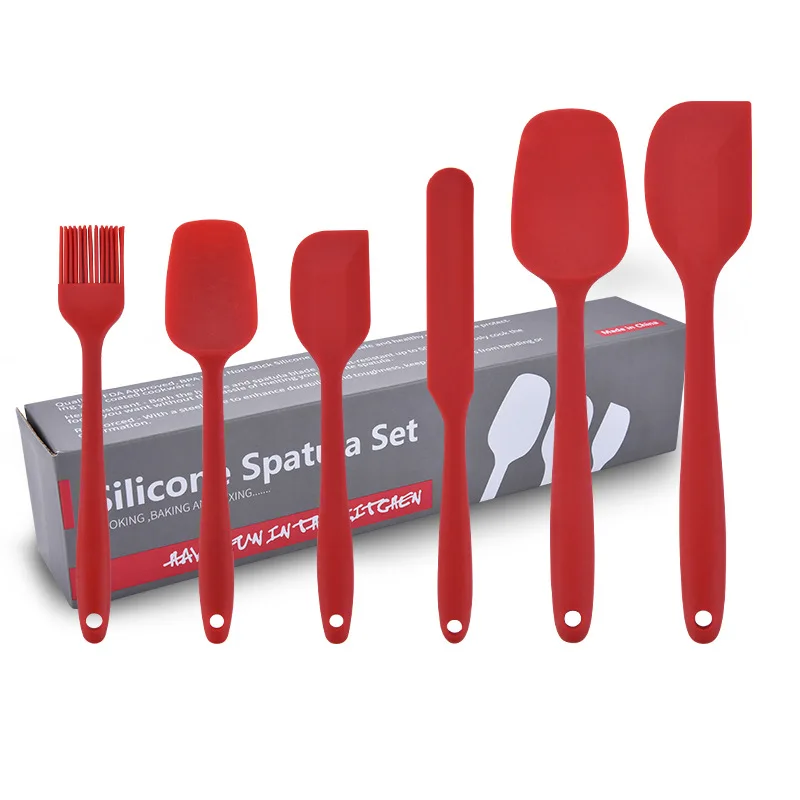 
6 PC Non-Stick Heat-Resistant Spatulas Turner for Cooking Baking Mixing Baking Tools Silicone Spatula Set 