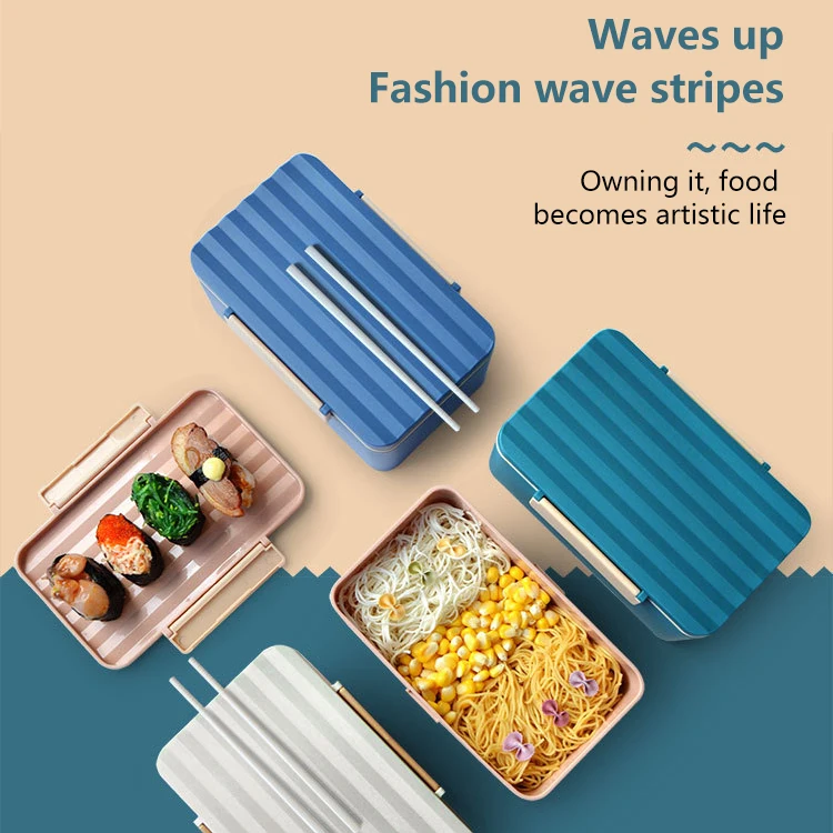 

Eco-friendly fashionable designed Simple wave plastic tiffin lunch box