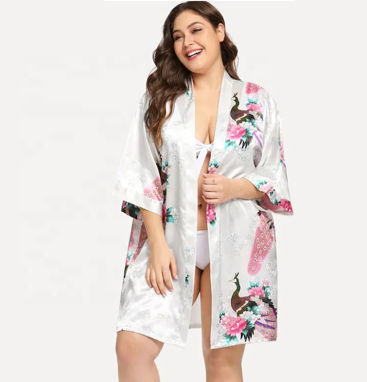 

Wholesale Luxury Floral Silk Bride Bridesmaid Robes Sleepwear Robe Plus Size Sleepwear