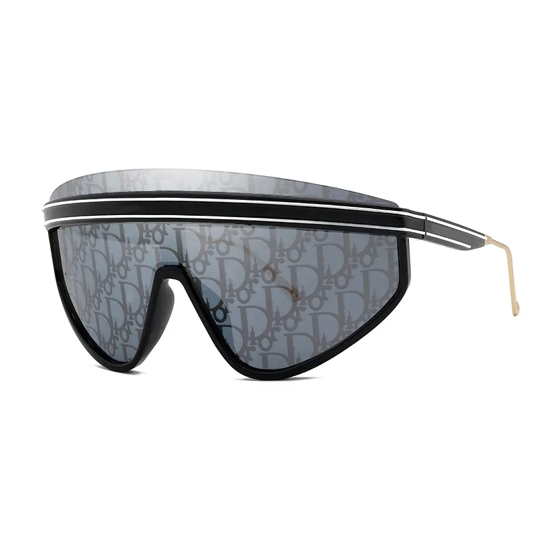 

Spot Hot Sale Fashion Luxury Oversized Siamese frame Watermark Sunglass Brand Design Women Shade Sunglasses 2022