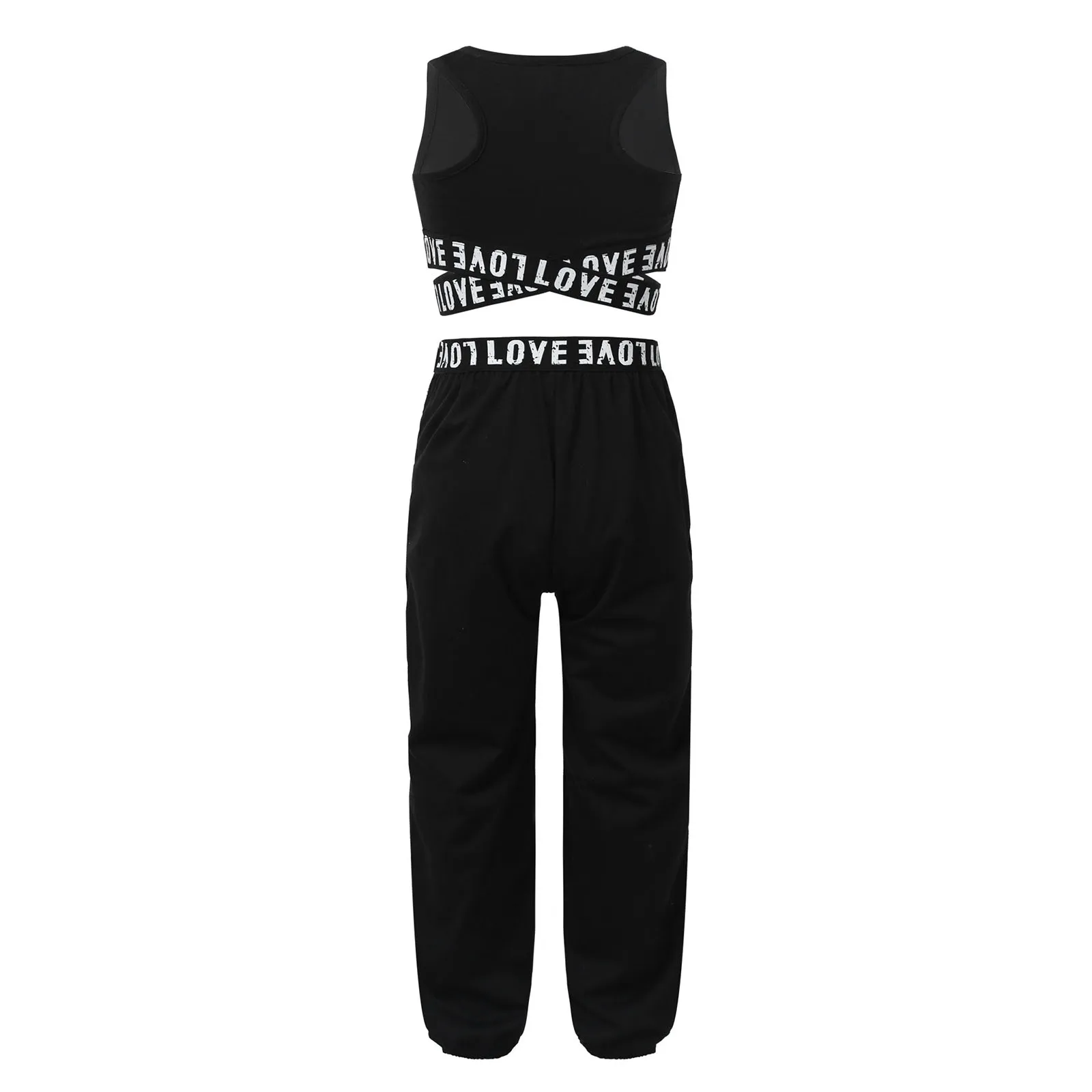 

Fashion Kids Girls Gym Tracksuits Outfit Tank Crop Top And Pants Set 2 Pcs Fitness Dance Outfit