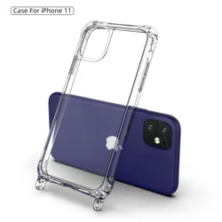 Shockproof Cross Body Necklace Transparent Clear Cell Phone Case with Shoulder Strap for iPhone 12/11/11 Pro/11 Pro Max