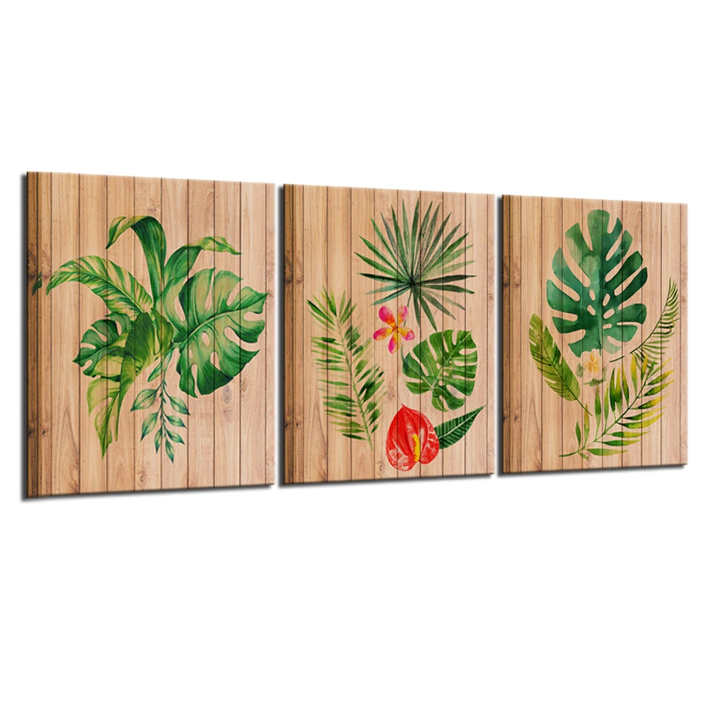 

Beautiful Green And Red Plant Botanical Leaf Painting Print Canvas Wall Art Home Decoration, Mulit-color