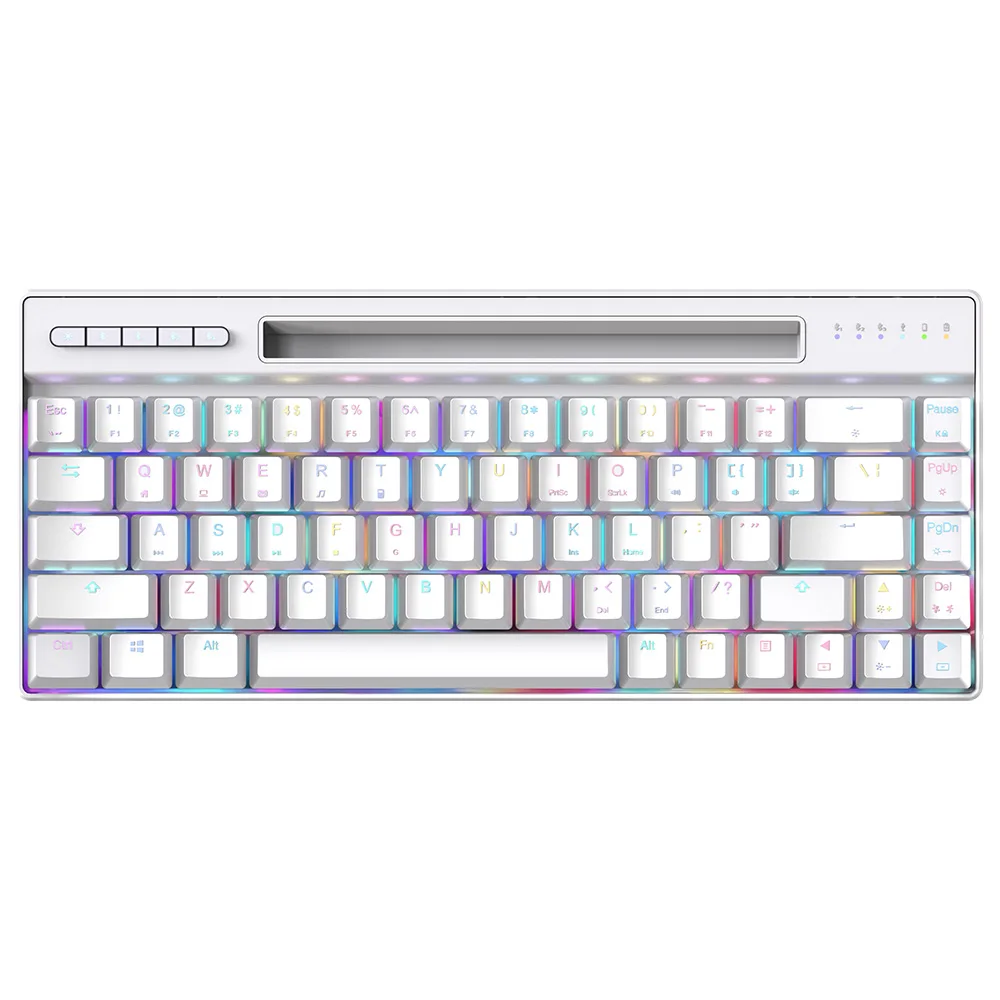 

MK16 type c dual mode wireless 68 keys 60% rgb colorful backlit gaming mechanical keyboard, Black white