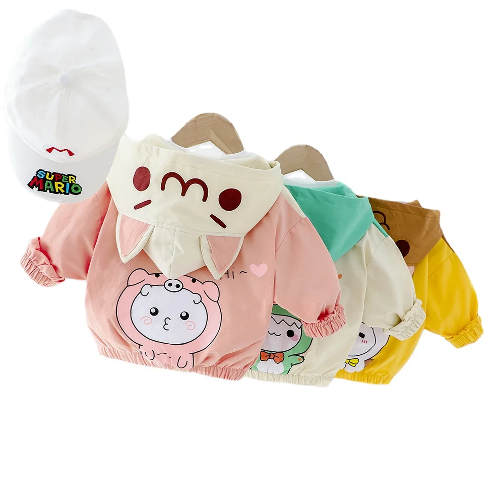 

Children Windproof Casual Cotton Coat Autumn Kids Splicing Lovely Jacket Cute Cartoon Printing Boy Girl Zipper Jacket