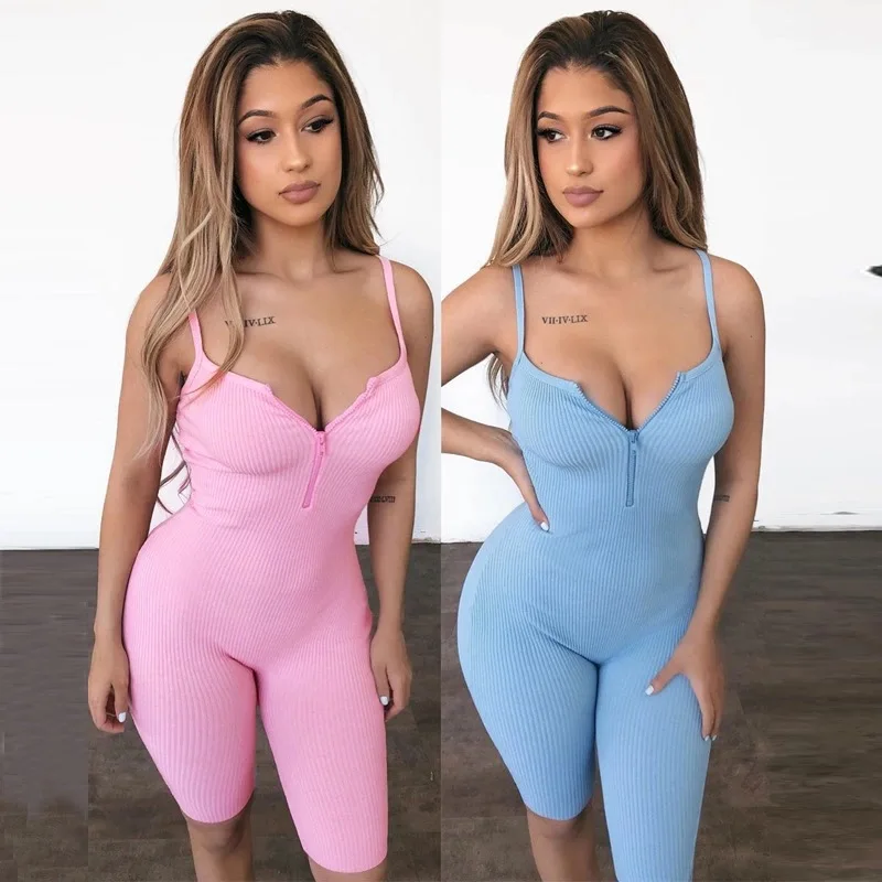 

Wholesale Multicolor mono Cross Stripe Spaghetti Strap Short Pants Jumpsuit Women Bodycon Jumpsuits One Piece Jumpsuits, Custom choose