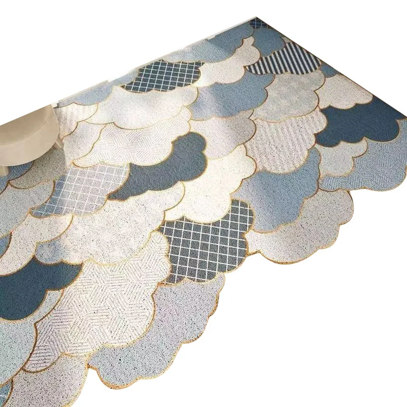 ROSE Modern Nordic Machine Made Household Entry Hexagonal Cloud Shaped Washable Cushioned Non-Slip Medium Thickness Door Mat