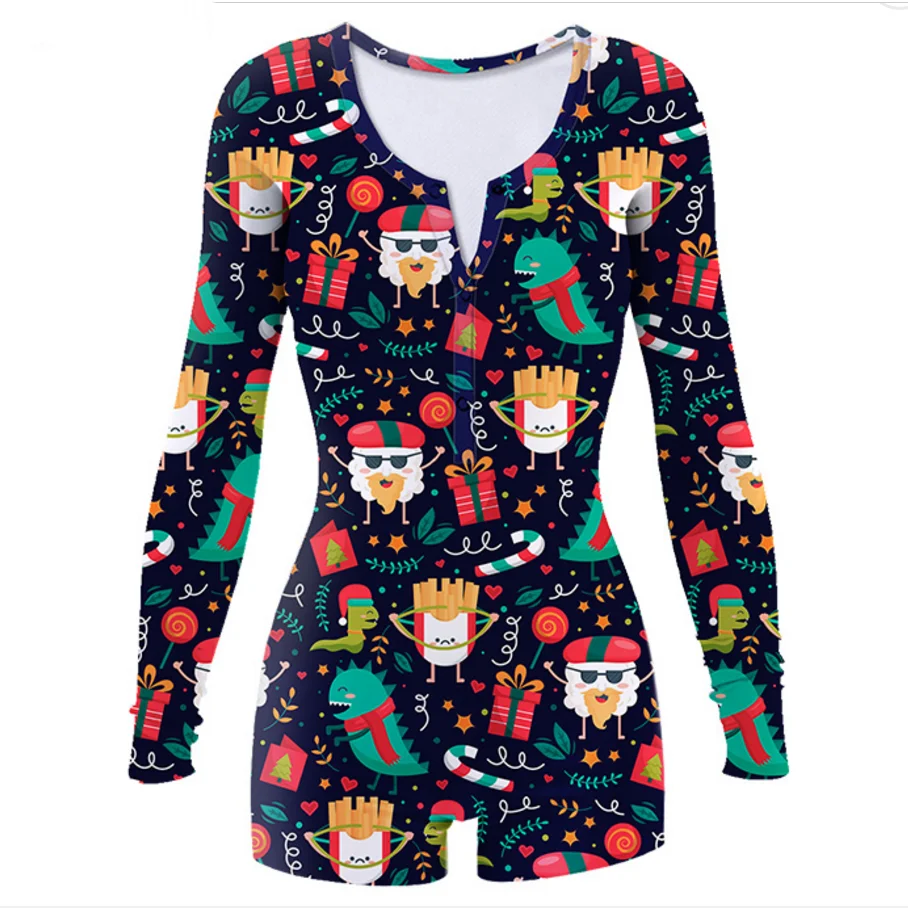 

womens holiday long sleeve sexy onsies pajamas adult christmas onesie woman