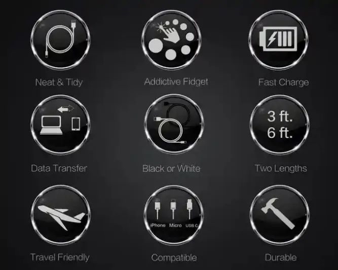 
2020 New Portable Easy-coil supercalla charging cable magnetic charging usb cable for phone and pd 