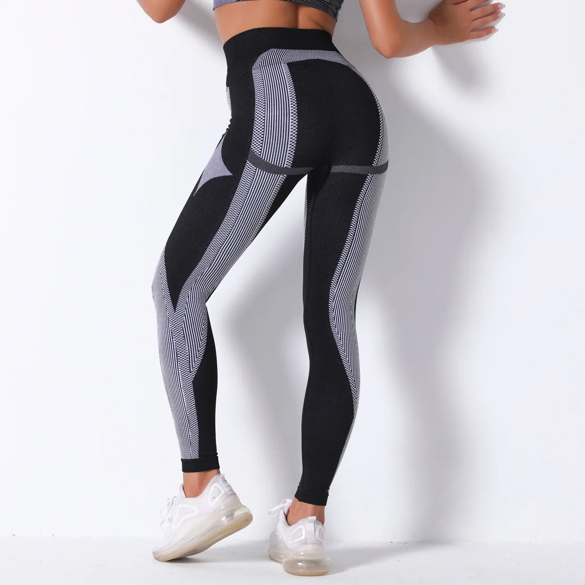 

High Waist Yoga Pants Tummy Control Leggings Pattern Seamless Yoga Pants
