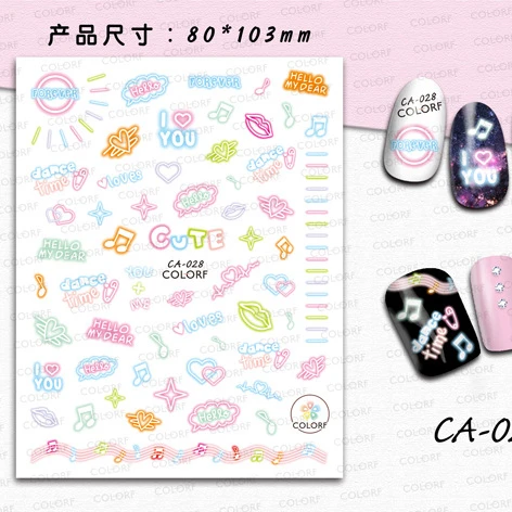 

CA028-CA036 Top Seller Popular Special Pattern Nail Stickers Custom Nail Wraps 3d Art Butterfly Designers Nail Stickers, As picture show