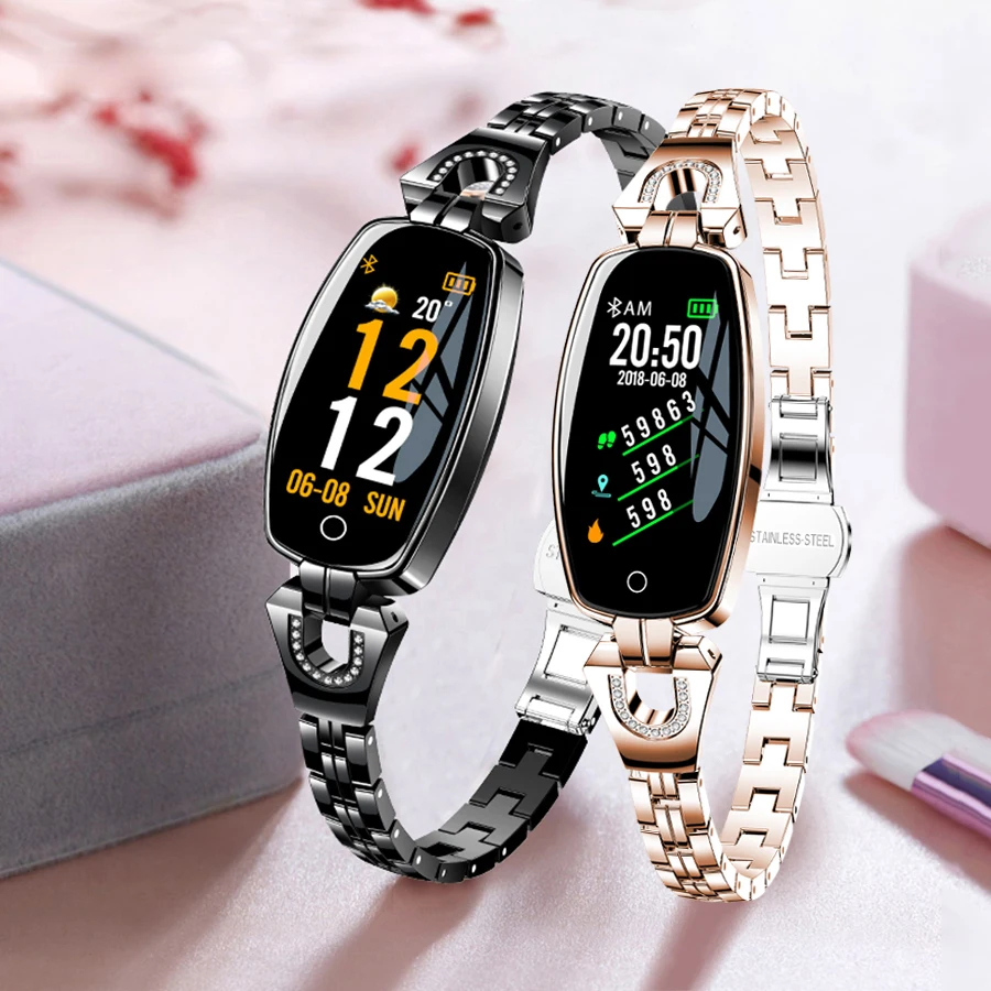 

H8 Fashion Women Smart Watch 0.96" OLED Heart Rate Blood Pressure Monitor Pedometer Fitness Tracker Waterproof Smartwatch