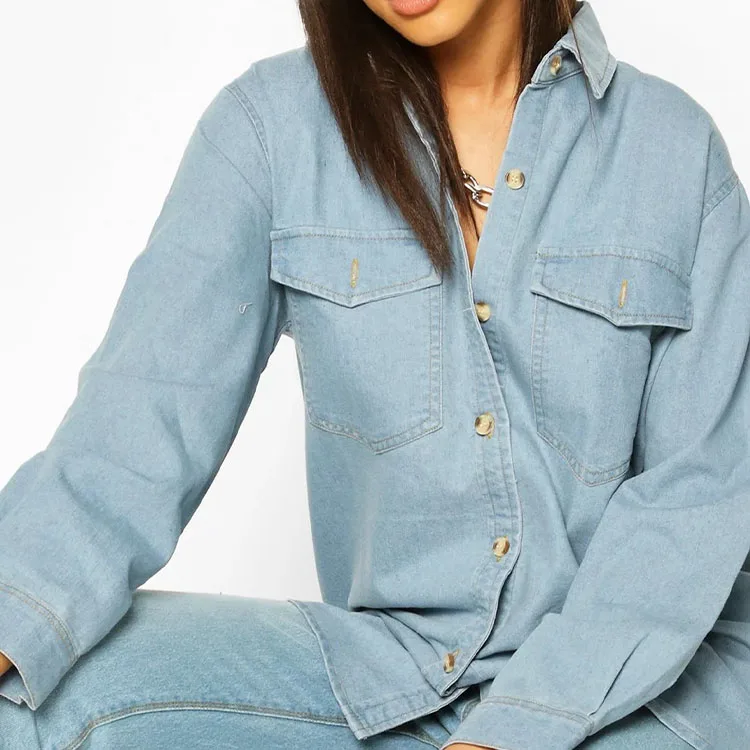 oversized denim shirt ladies