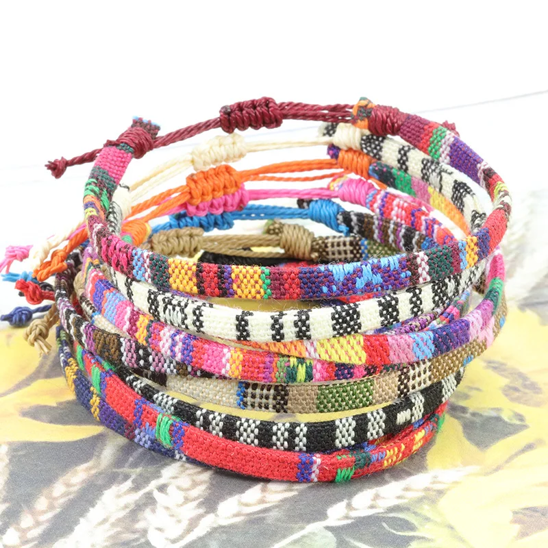 

Bohemia Braided Woven Rope Bracelet With Handmade String Women Girl Adjustable Boho Jewelry Bracelet Color Friendship Bracelets