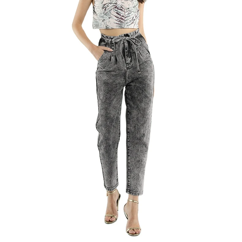 

SKYKINGDOM wholesale grey stretch skinny womens fashion jeans pant for women