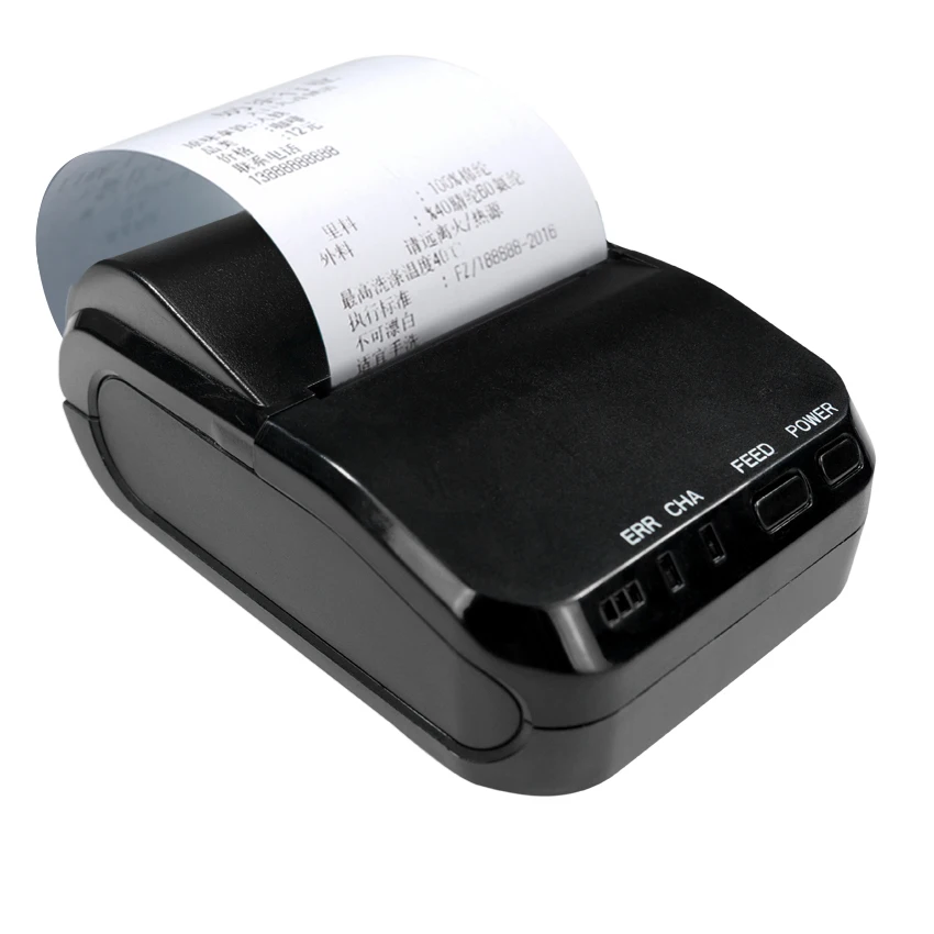 

english font 58mm mobile wireless mini android thermal printer, Black on white
