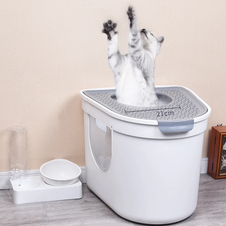 
More Cute Pet Supplier Best Seller Top Entry Automatic Cat Litter Box Self Cleaning Totally Enclosed Deodorant Cat Toilet 