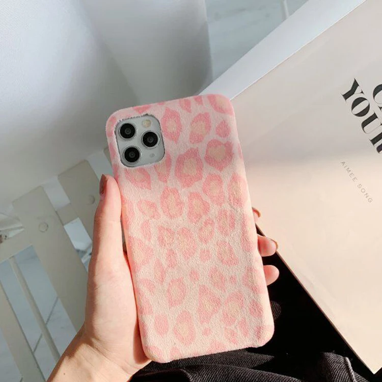 

Leopard grain aprico fabric cloth three packs of edges original design soft cell mobile phone back cover case for iphone x xs xr