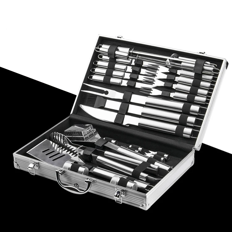 

A3304 Stainless steel BBQ roast Clip grill set Oxford bag Brush barbecue fork Broiler Home Outdoor BBQ Tool Set
