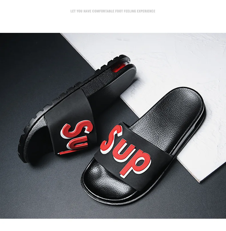 

Summer beach custom rubber slippers mens slides footwear air cushion flat sandals shoes chappals slippers for men