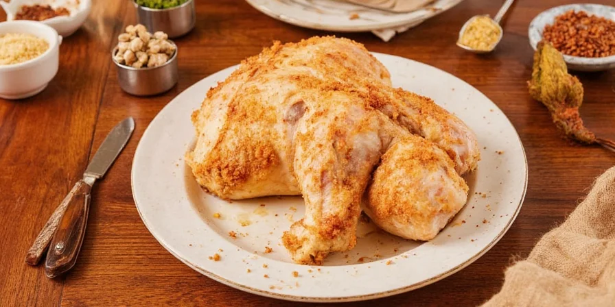 Spice rack next to fresh chicken