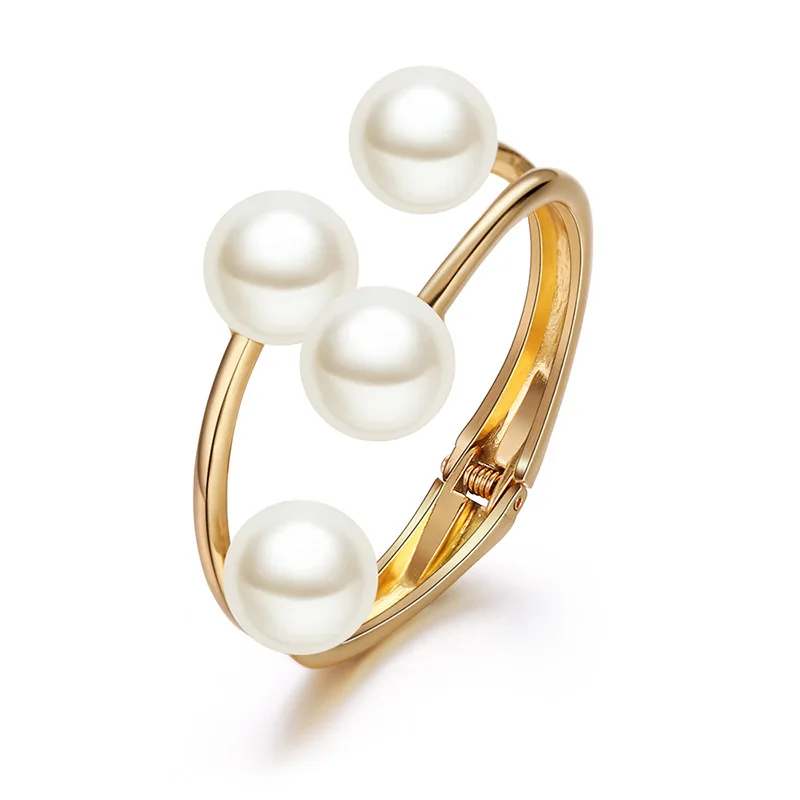 

Charare Alloy double layer pearl bracelet asymmetric bracelet, Picture