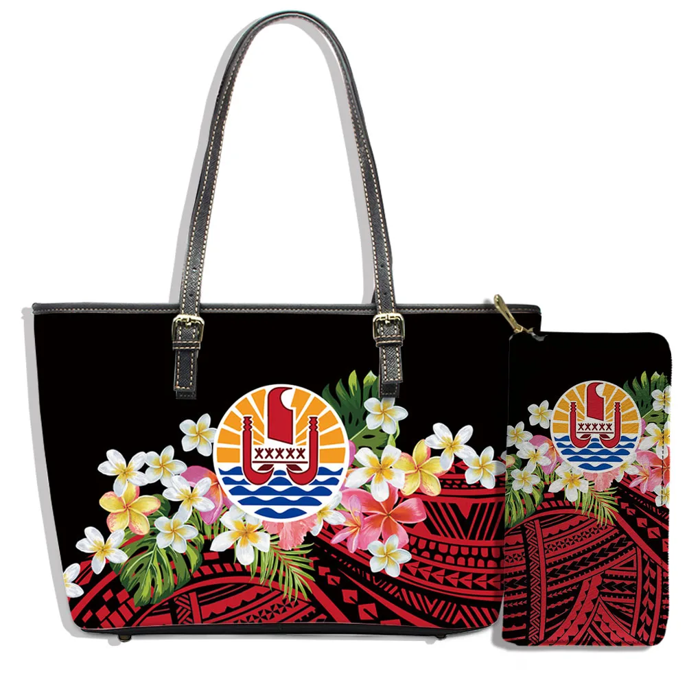 

Wholesale Shoulder Bags Hand Bags Polynesian Hawaii Plumeria Pattern Bags Women Handbags Purses Ladies Handbags for Women, Customizable