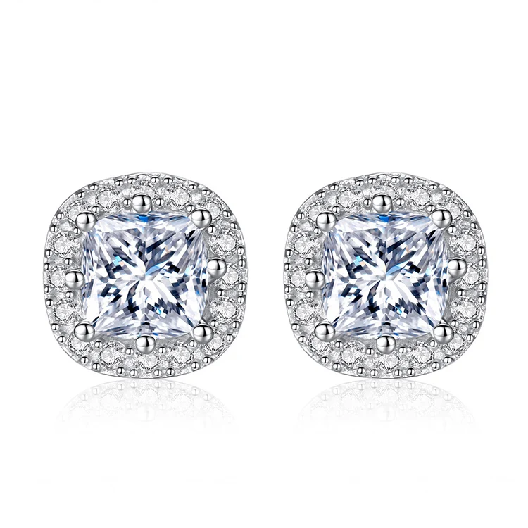 

Charare fashion 925 sterling silver round zircon stud earrings