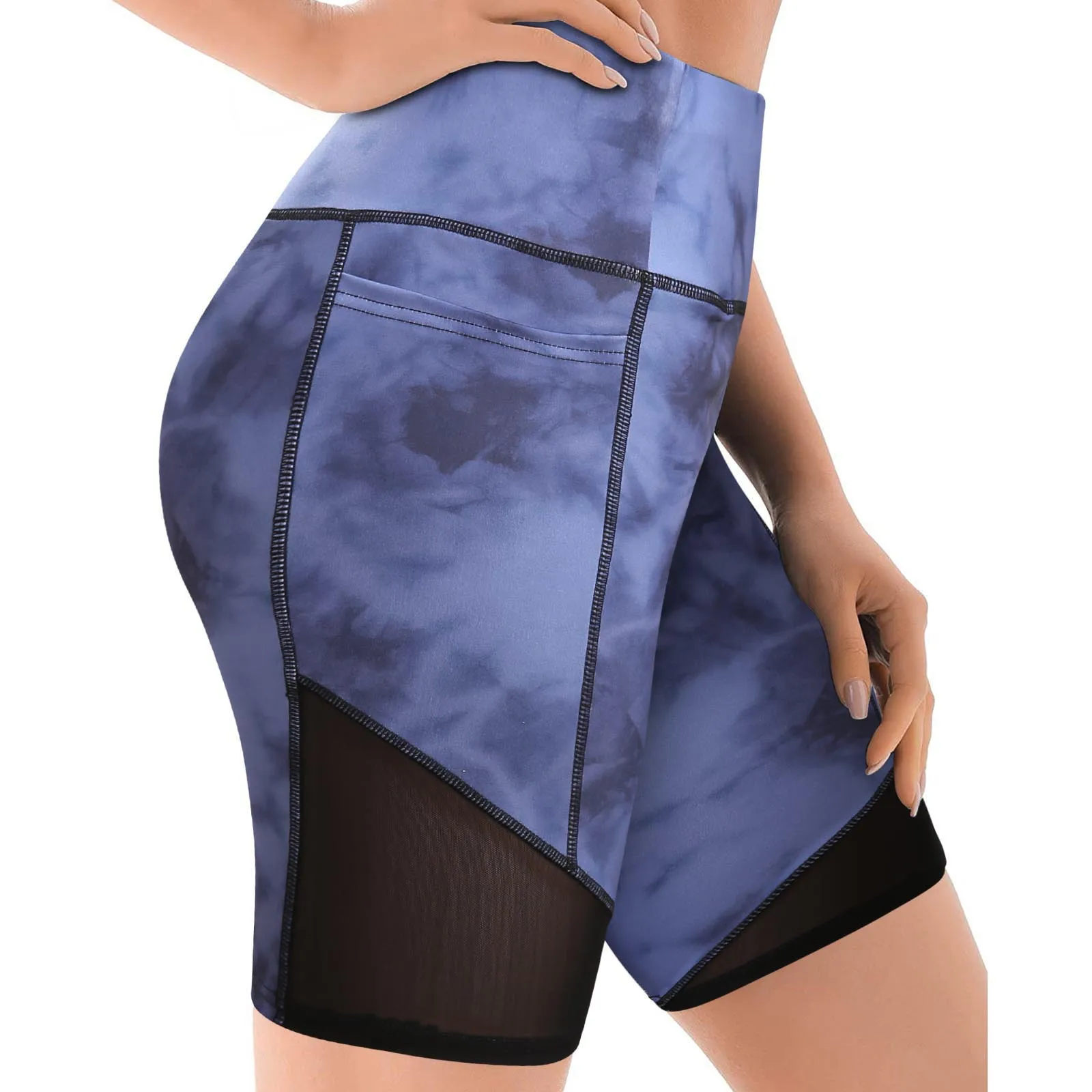 

Summer new sexy mesh women's high waist stretch print yoga running yoga leggings