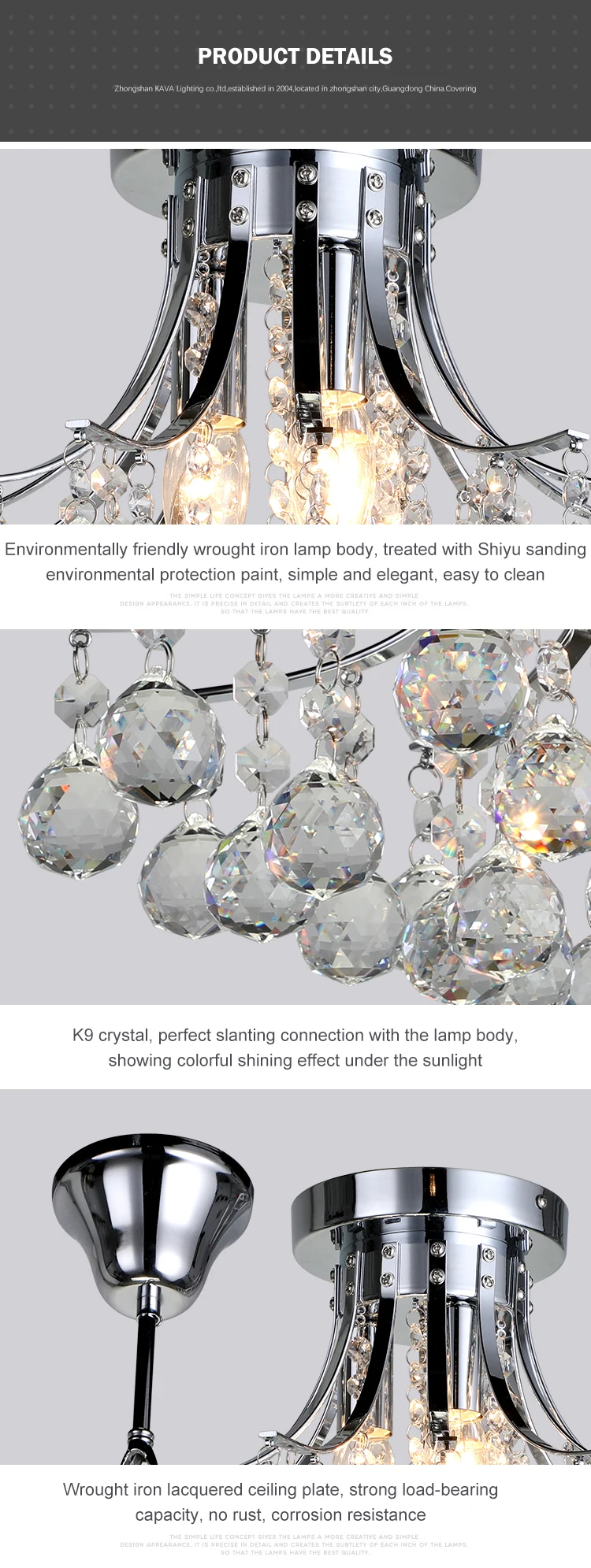 Modern chrome color decoration luxury large hotel round crystal chandelier ceiling lamp
