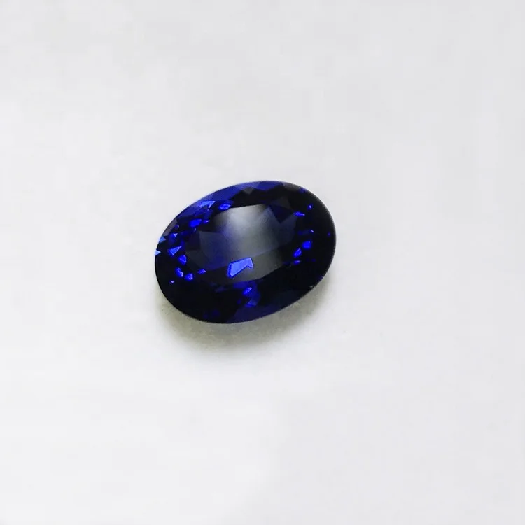 

Customized oval shape lab grown hydrothermal blue sapphire price per carat