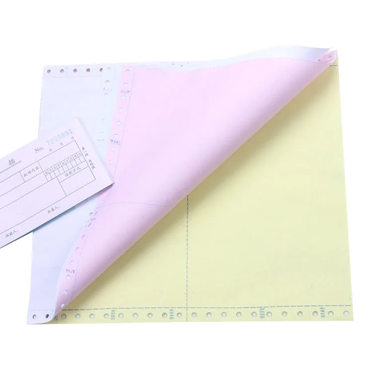 
Wholesale Price Payslip computer 5ply form pin mailer printer roll carbonless paper ncr 