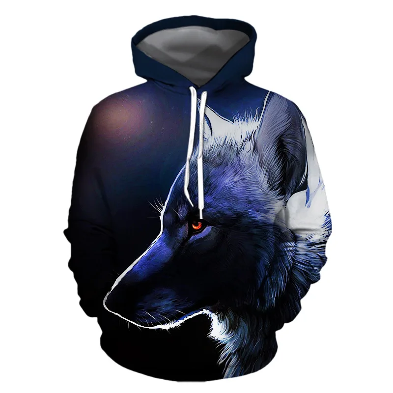 

Animal Sweatshirt Wolf Pullover 3D Printing Sublimation Printed Hoodie, Customized color