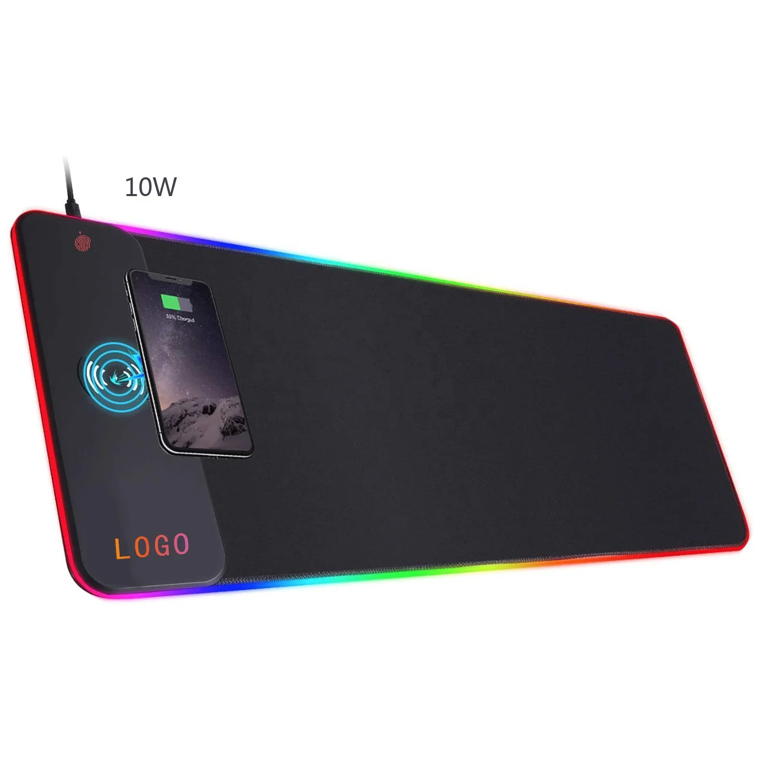 

Razeak Customized Game Office Desk Mat Waterproof 15W Fast Charge RGB E-Sports Gaming Mouse Pad with Wireless Charging Charger