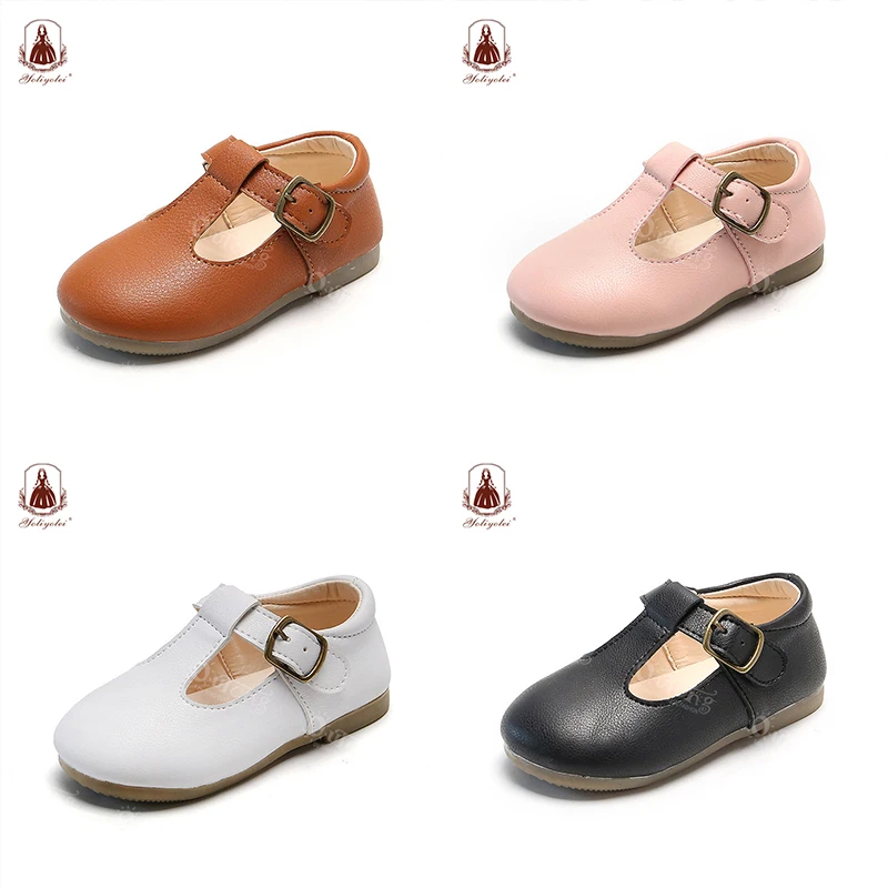 

Formal T Strap Vintage Loafers Buckle T-Strap Dress Footwear Mary Jane Girls Kids Tstrap Leather Shoes For Toddlers Baby