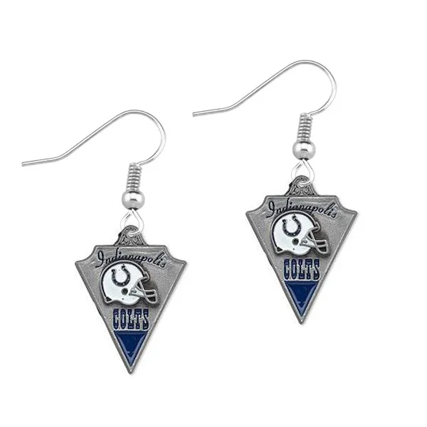 

Silver plated NFL Indianapolis Colts Championship triangle earrings