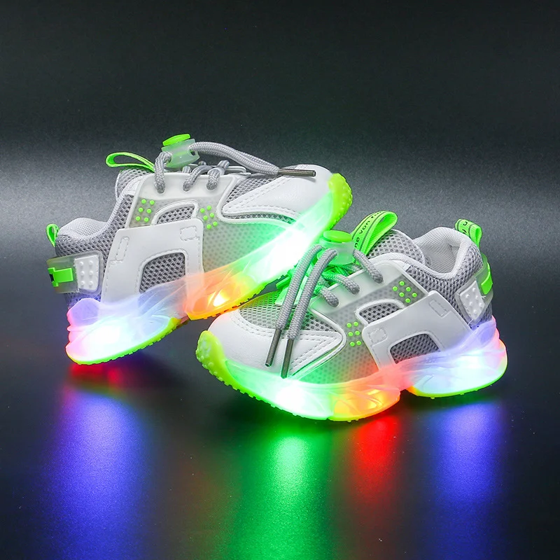 

2022 fashion led flash roller skate outdoor sports running children shoes kids sneaker for boys and girls, Black,grey,pink