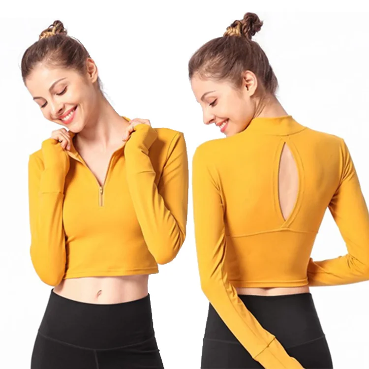 

Athletic apparel manufacturers Cropped Sexy Long Sleeve Femme Soft Cropped T Shirt, Customized colors