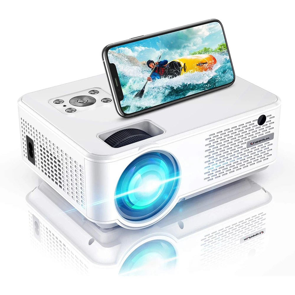 

[Amazon hot projector factory] Wireless Portable screen Mini Smart WiFi Projector mobile phone projector, Silver black/white