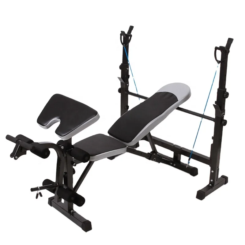 

wholesale multi function weightlifting bed home gym fitness adjustable gym weight sit up bench with squat rack