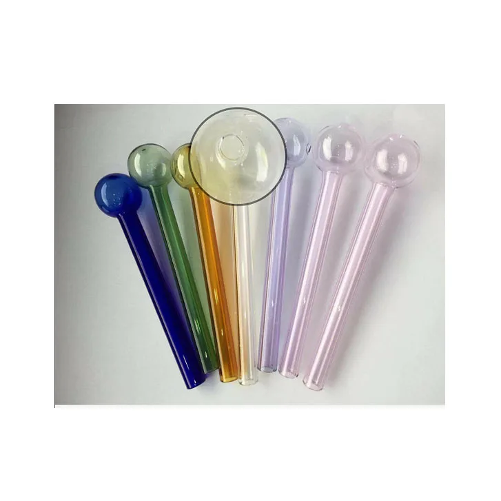 

6 inch colored round glass straws round glass pipes and holders glass tips wholesale