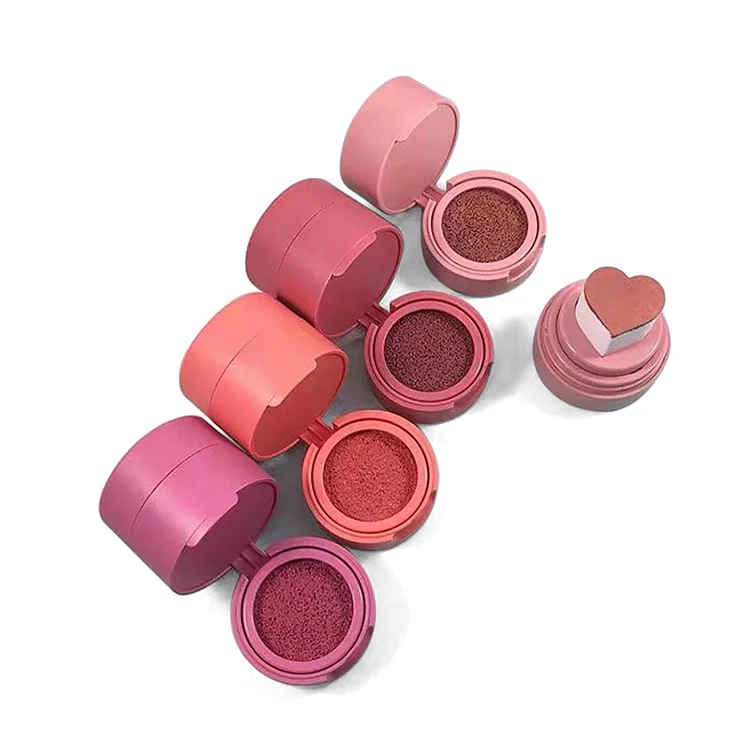 
Custom Brand Air Cushion Blush Heart Shape Liquid Blush Brighten Natural Pink Red Orange Face Cheek Contour Make Up Blusher 
