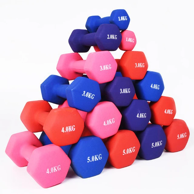 

Design Small and Good-looking Vinyl Coated Dumbbell Weights mancuernas Neoprene Dumbbells, Red blue pink purple