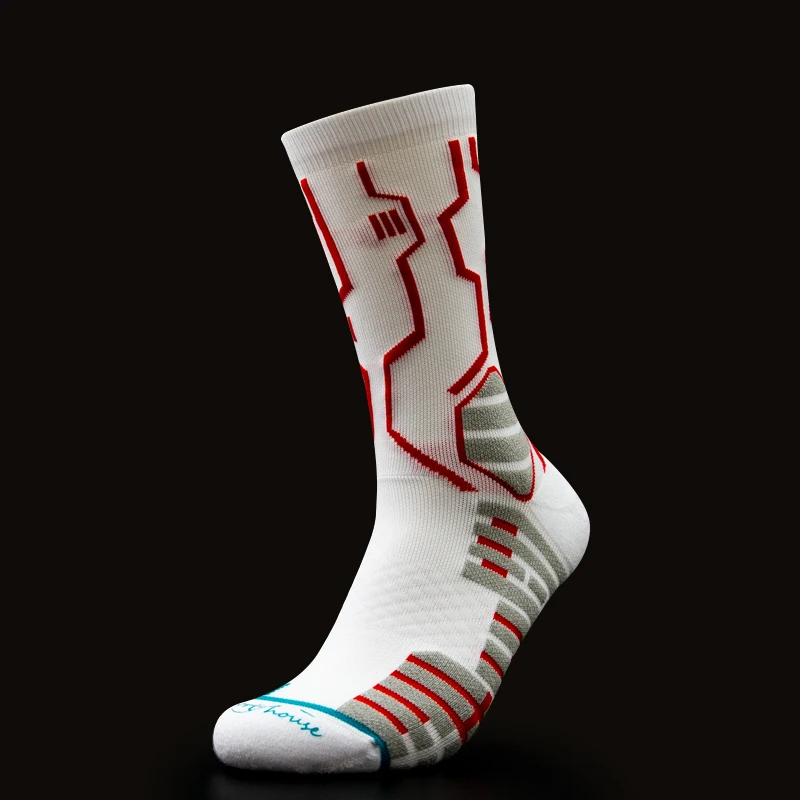 

Lines/Numbers Crew Elite Men Athletic Cushion Basketball Socks